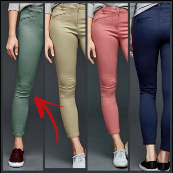 GAP Modern Stretch Skinny Crop Pants Green - Picture 1 of 15